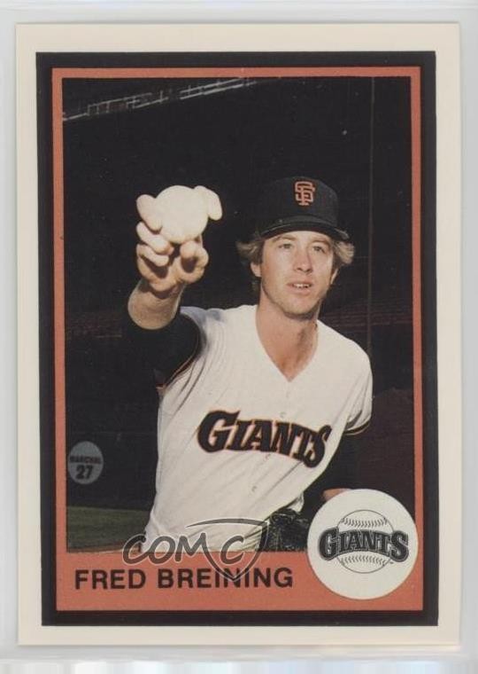 1983 Mother's Cookies San Francisco Giants Stadium Giveaway Fred Breining #7 0q5