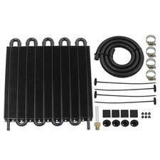 Universal Transmission Oil Cooler Kit,Aluminium alloy Tube and 10 Pass Black