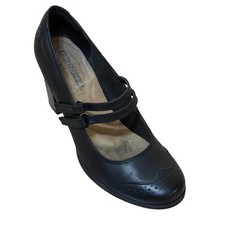 Clarks Women Mary Jane Pumps 7 Black Leather ...