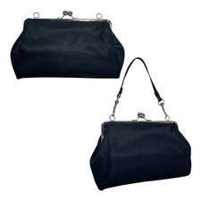Vintage 90s 00s S Satin Clutch Bag Evening Handbag Top Handle Convertible Party