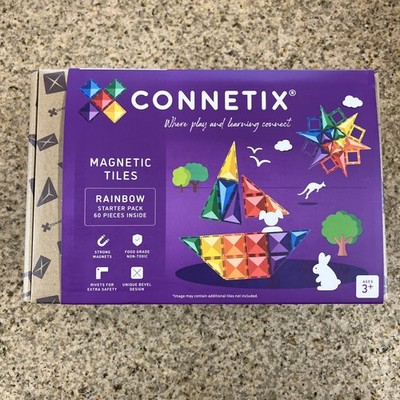 Connetix Rainbow Starter Pack   60 Piece Magnetic Building Set