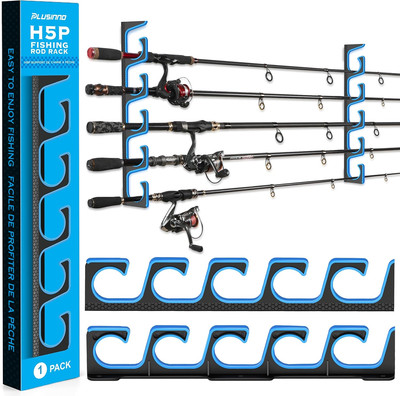 H5P Fishing Rod/Pole Holders for Garage, Wall or Ceiling Mounted Fishing Rod Hol