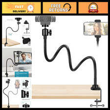 Flexible Gooseneck Webcam Stand - Adjustable Camera Arm Desk Mount  Phone Holde