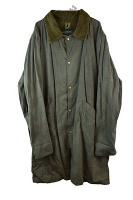 THE FERMOY Green Trench Coat size M Mens Long Coat Casual Outdoors Outerwear