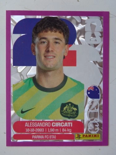 Alessandro Circati AUS 5 Australia PURPLE Crumple 2026 PANINI WORLD CUP