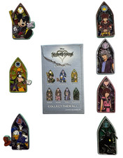 Prendedor esmaltado vitral corazones Disney Kingdom con sombra - Juego completo de 7