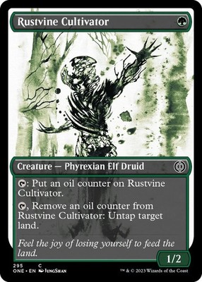 Rustvine Cultivator #295 MTG  ONE Borderless Ichor Showcase Common Near Mint x4