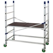 Trabattello Alluminio Base h 205 cm Piano Botola Ruote Ø125 mm