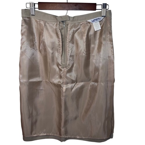 Michele NY Vintage Womens Size 10 Woolblend Minimalist Lined Pencil Midi Skirt - Picture 4 of 7