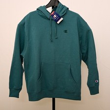 Champion Drawstring Hoodie Men  s Large Teal Oversized Pullover Fleece NWT