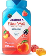 Vitafusion Fiber Well Sugar Free Gummy Vitamin Supplement, 90ct FREE SHIPPIING