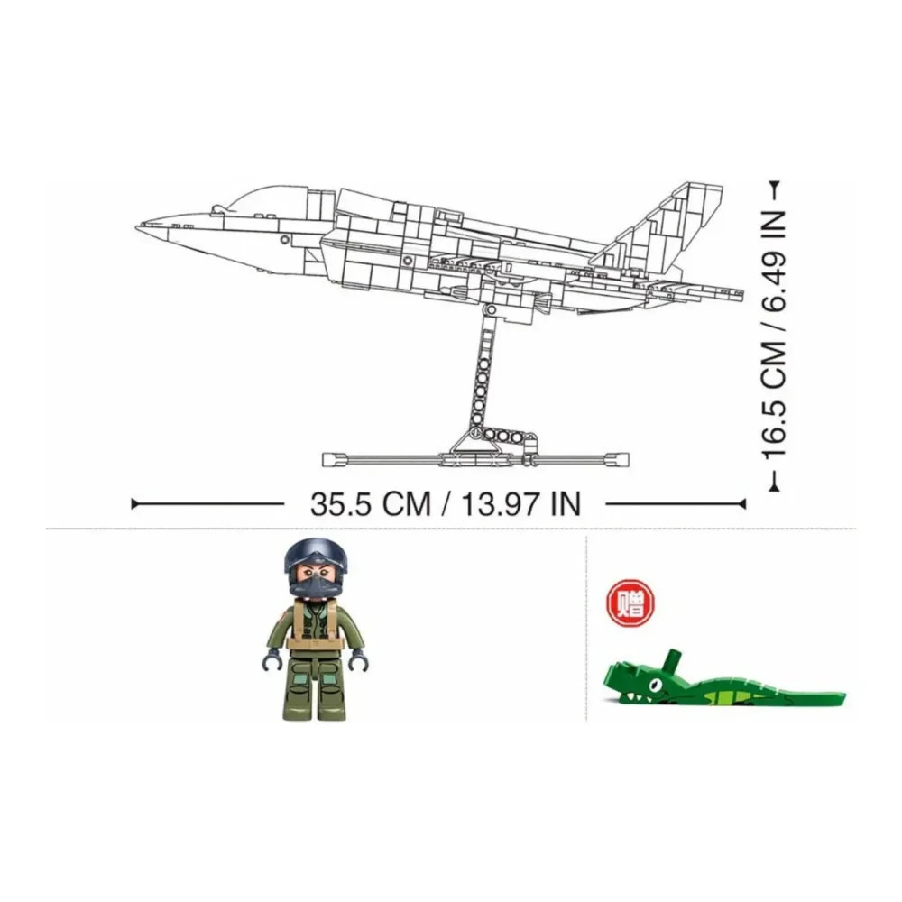 Sluban B1361 Model Kit 1:44 F35 Lightning Stealth Fighter Jet Plane Modern USAF 4