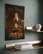 Snoopy Leinwand Bild Farbig Wandbild Cartoon Pop Art Peanuts Meditation Vintage