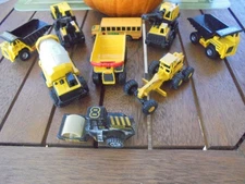 TONKA Hasbro Maisto 90’s Tonka Mighty Construction Mini Vehicles Lot 0f 8 & Bus