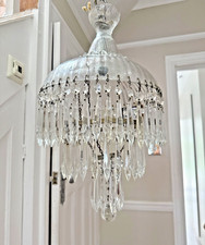 cut glass dome and waterfall icicle crystal chandelier