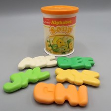 Vintage 1987 Fisher Price Fun with Food Mixed Alphabet Soup Can Lid Play Kitchen