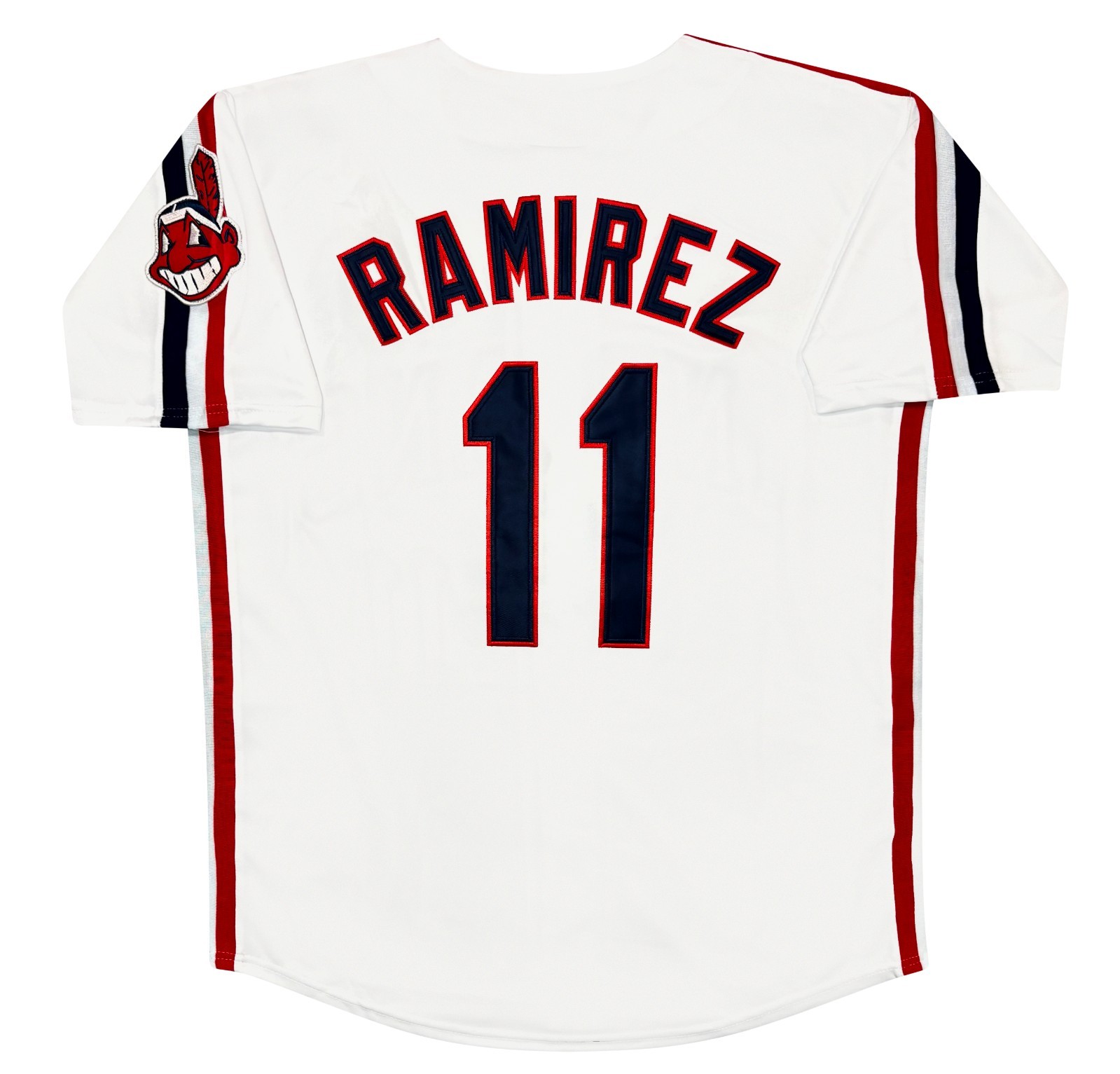 Camiseta deportiva blanca de José Ramírez 1993 de los Indios de Cleveland para hombre Cooperstown (L-XL)