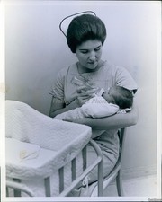 1964 Miami Hospital Nurse Feeding Baby February 8X10 Historic Vintage Photo