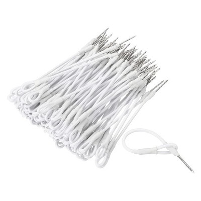 100Pcs Security Tags Lanyards Wire Loop (4'', White), PC Plastic Cable Loop