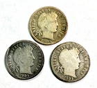 1905 - P. O and S Barber / Liberty Head Dimes. Circulated.
