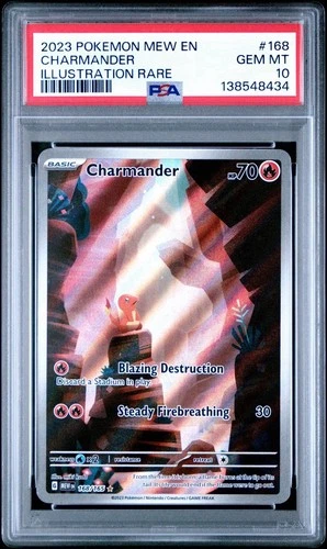 2023 Pokemon TCG 151 Charmander Illustration Rare 168/165 PSA 10