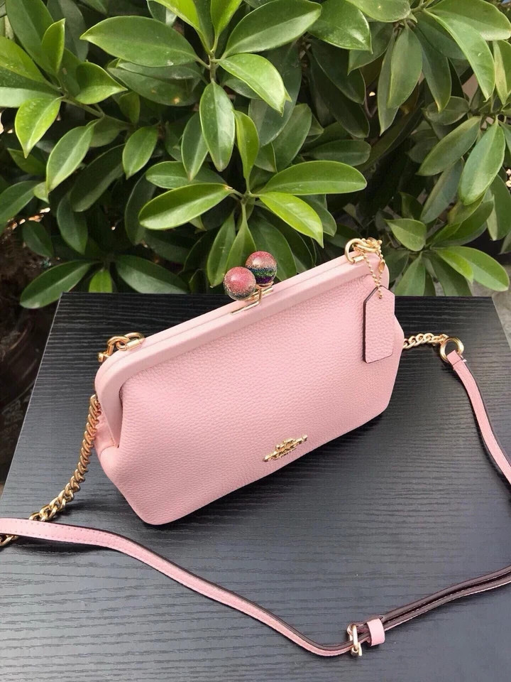 COACH C1451 Nora Kisslock Crossbody Shoulder Bag Kisslock Closure