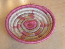 Antique NWC Northwest Coast / Alaskan Polychrome Sun or Star Design Basket Bowl