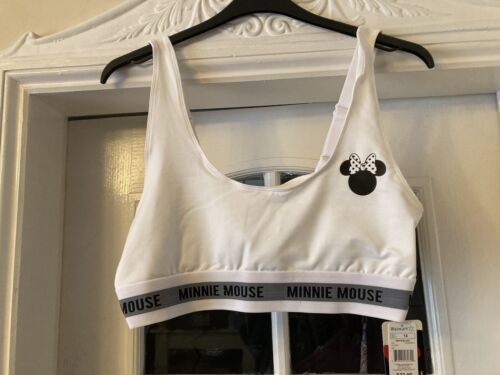 *BNWT* Size 16/18 Disney White Minnie Mouse Underband Sports Bra / Bra Top