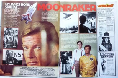 ROGER MOORE / JAMES BOND / MOONRAKER => 2 Seiten 1979 französischer CLIPPING 
