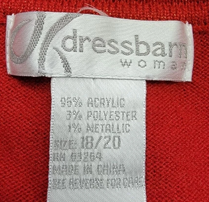 Camisa suéter blusa Dressbarn para mujer talla 18/20 18W/20W roja Foto 2 de 4