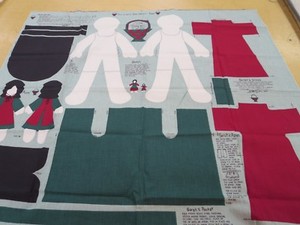 Gentle Sarah Little Anne Cloth Doll Pattern Pillow Panel Joan Kessler Green/Red