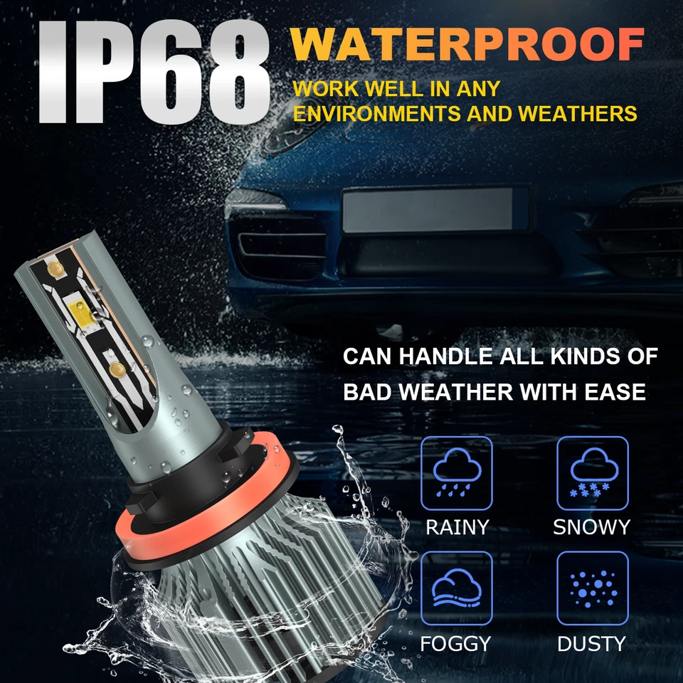 For 2016-2023 Toyota Tacoma 6x LED Headlight High Low Beam Fog Light Bulb Kit Q8 - Image 4 of 4