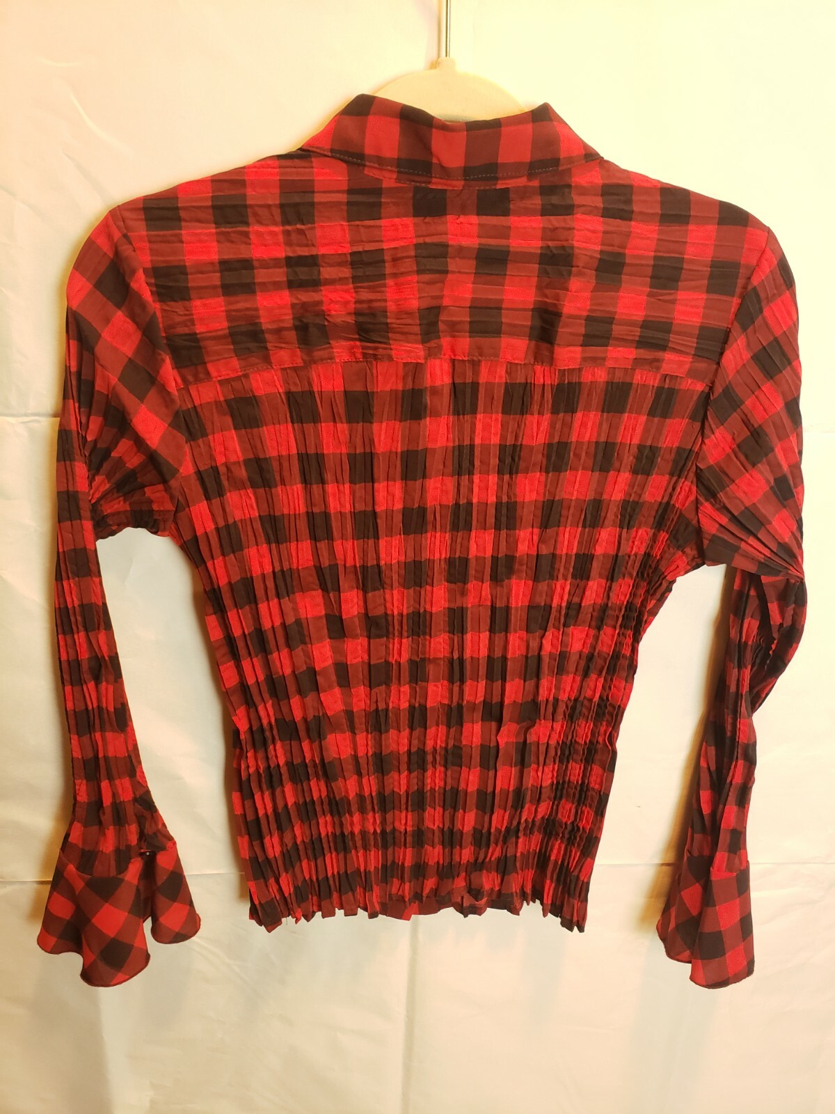 Notations Women's Button-Down Top Ruffle Check Fl… - image 5