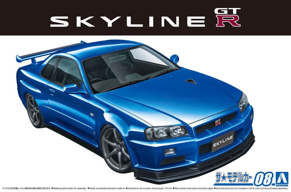 AOSHIMA 58589 The Model Car 008 Nissan Bnr34 Skyline Gt-r V-spec