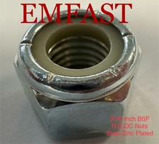 3/16 inch BSF Hexagon nyloc nuts steel zinc 6mm locking nylon jam lock nut hex