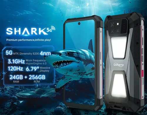 Unihertz Shark 1 5G 6.79" 12G + 12G RAM / 256GB 50MP Rugged Phone FedEx