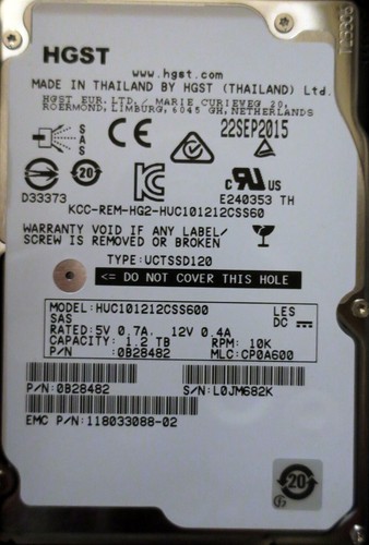 EMC 1.2TB 10k SAS 2.5" Hard Drive HDD 2.5" In 3.5" Caddy 005050086 V4-DS10-012 - Picture 5 of 5