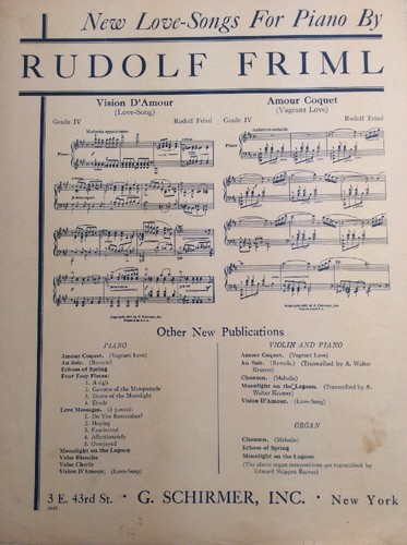 Six Piano Pieces Russian Romance 1907 Rudolf Friml SheetNoteMusic - Picture 12 of 12