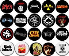 Heavy Metal 20 New 1" inch (25mm) Button pin Badge thrash speed Death Black punk