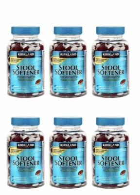 Kirkland Signature Stool Softener 100 mg, 400 Softgels Docusate Sodium 6 Packs