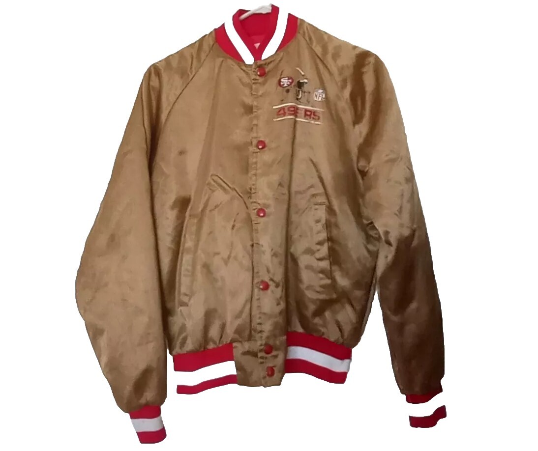 San Francisco 49ers Chalk Line Satin Jacket Youth Size 18-20 Mens 