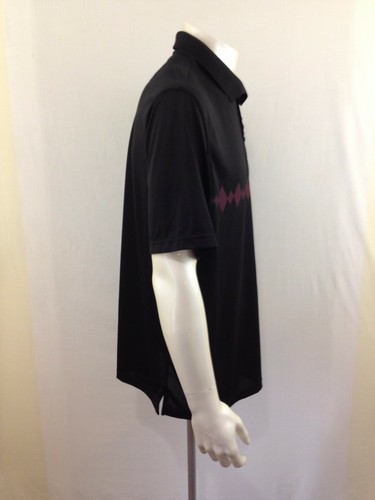 Harggar Cool 18 Men's Black Short Sleeve Polyester Men's Polo Shirt Size Large - Picture 2 of 5