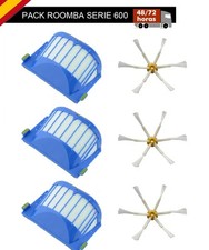 PACK RECAMBIOS COMPATIBLE CON ROOMBA SERIE 600: 3 FILTROS Y 3 CEPILLOS 6 ASPAS