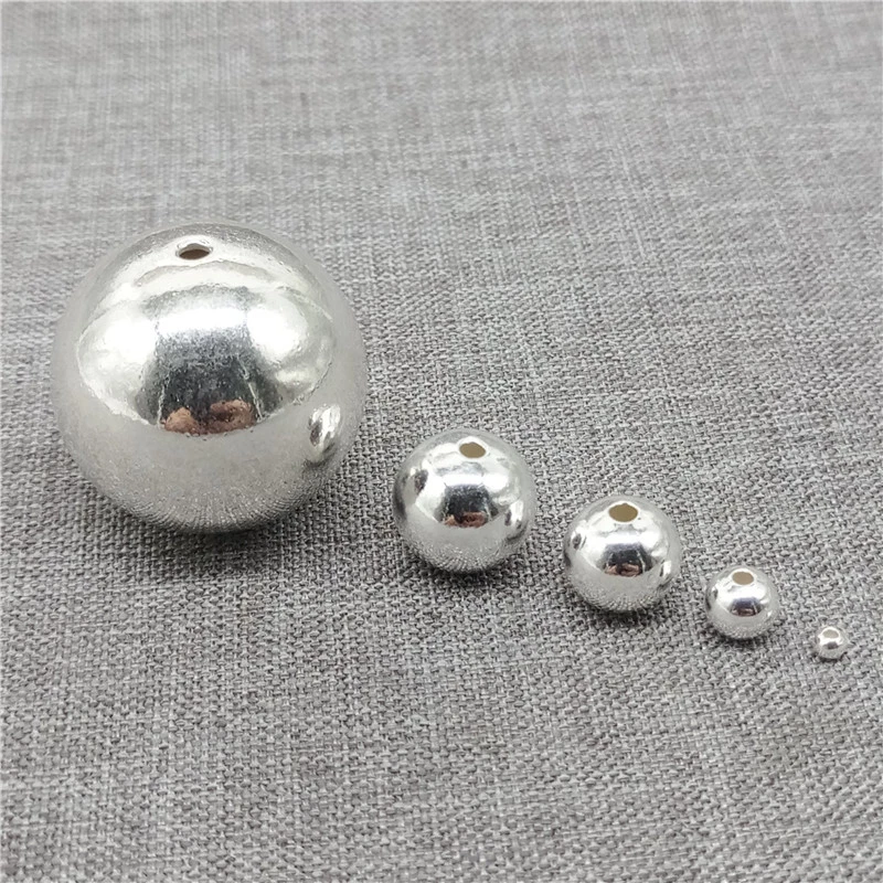 Cuentas de bola redondas lisas sin costuras de plata de ley 925 a granel de 2 mm a 22 mm Foto 4 de 4
