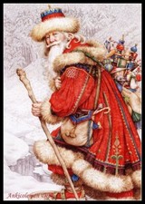 Christmas Santa - Counted Cross Stitch Patterns - Color  BW Symbols