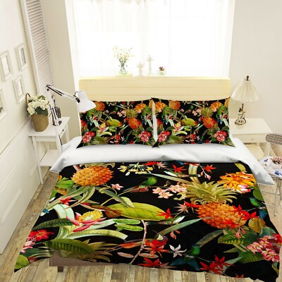 3D Pineapple Leaf A062 Bed Pillowcases Quilt Duvet Cover Uta Naumann Zoe