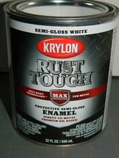 1 Quart White Krylon Rust Tough Oil-Based Semi-Gloss Rust Control Enamel