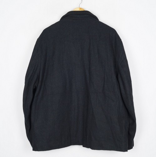 CALVIN KLEIN Men's Coat Size XL Black Wool High Neck Full Zip Pockets s11210 - Picture 2 of 8