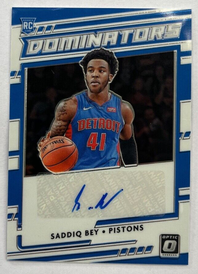 Saddiq Bey 2020-21 Donruss Optic Dominators Autograph Auto /99 Rookie Pistons