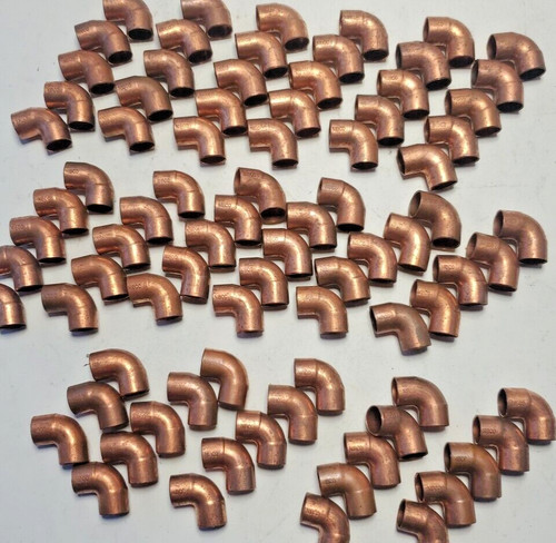 110 TOTAL Fittings NIBCO Copper 90 Degree Elbow 1/2" Nominal 5/8" O.D. C & C NOS